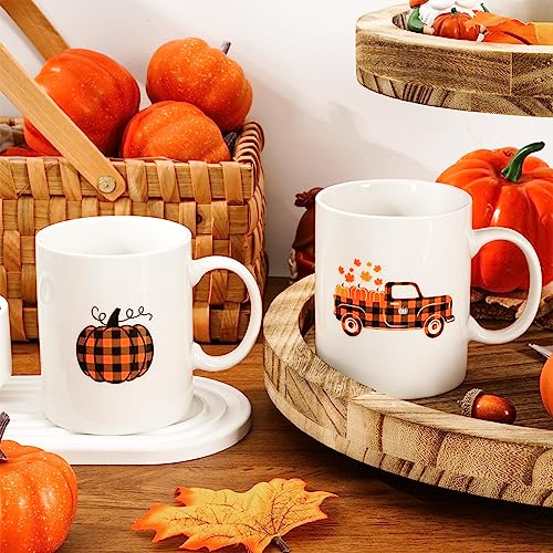 Whaline-2Pcs-Pumpkin-Truck-Mug-Set-12oz-Buffalo-Plaid-Fall-Coffee-Mug-Ceramic-Couple-Cups-Autumn-Harvest-Party-Cups-for-Thanksgiving-Home-School-Office-Table-Centerpieces Whaline 2Pcs Pumpkin Truck Mug Set 12oz Buffalo Plaid Fall Coffee Mug Ceramic Couple Cups Autumn Harvest Party Cups for Thanksgiving Home School Office Table Centerpieces