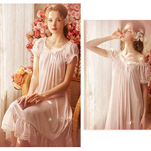 Women's Vintage Nightgowns Nightdress Satin Silk Victorian Sleepwear Bridal Chemises Loungwear Leisure Nighties4