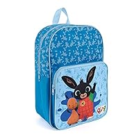 PERLETTI Bing School Bag for Children with Front Pocket - Kids Backpack for School and Kindergarten with Bing Flop - Small Rucksack for Boys with Adjustable Shoulder Straps Lightblue - 36x24x12 cm