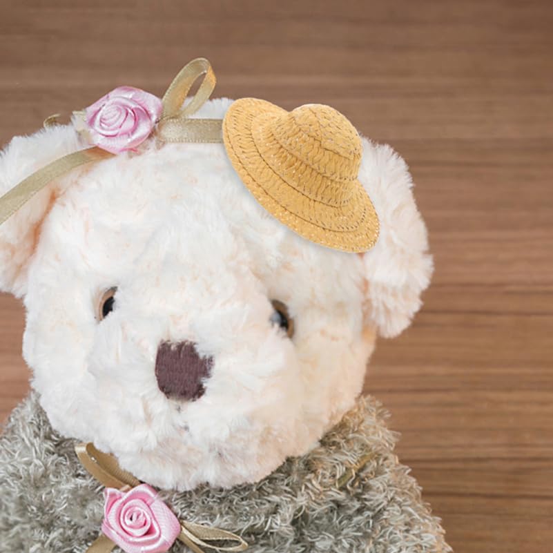 BESPORTBLE 10pcs Miniature Straw Hats: Mini Crafts Cowboy Top Hats Dollhouse Accessories For DIY Craft Projects And Photography Props 10cm - Image 2