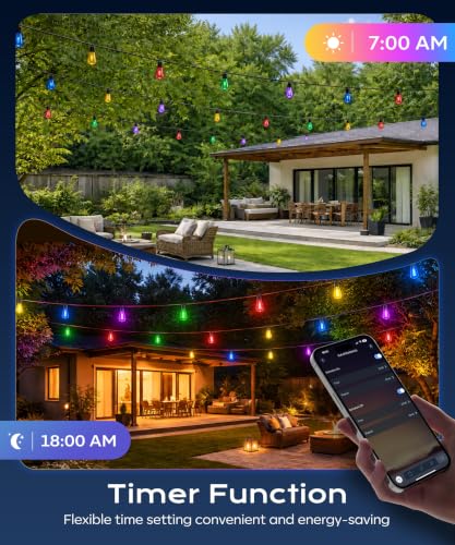 Outdoor String Lights 50FT RGB color changing Patio Lights for Outside - image 4