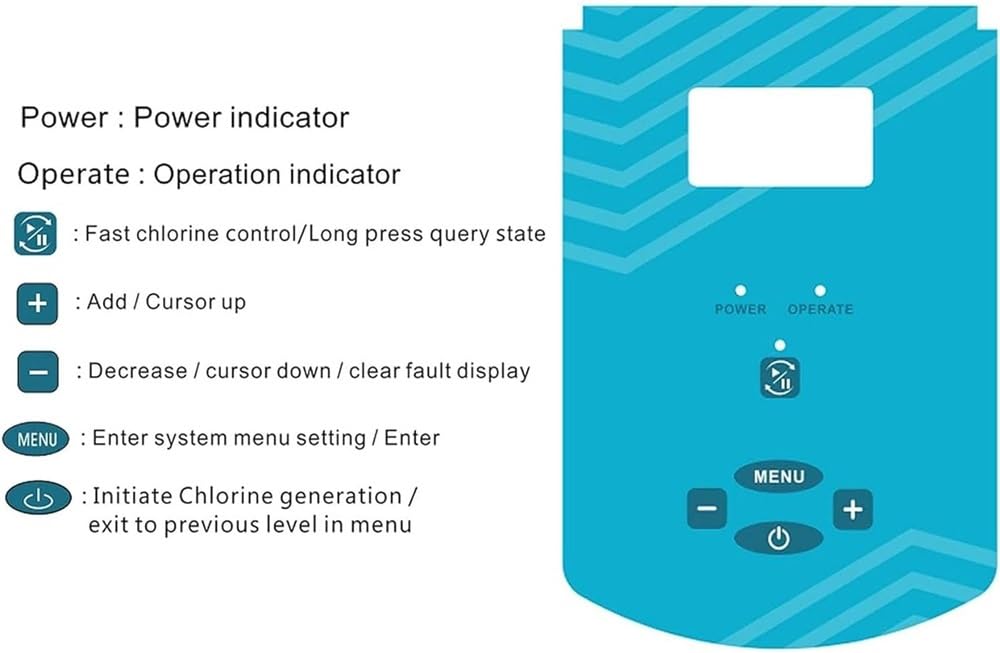 Clorador de Agua Salada, 20/30/40/50 g/h Limpieza automática Sistema generador de Cloro para Piscinas de Agua Salada, Clorador generador de Cloro para Piscinas de 25000 galones, 30