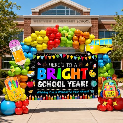 Back to School Decorations,159PCS Back to School Balloon Garland Arch kit with Large Backdrop Banner,First Day of School Decorations,Kindergarten Classroom Party Supplies — view 6