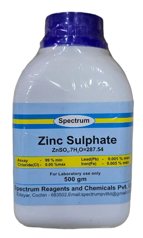 SPECTRUM Zinc Sulphate (500GM) ASSAY 99% MIN CAS-NO-7446-20-0 (Lab use only)