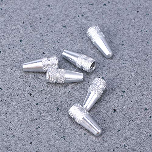 Tapa de válvula para bicicleta Holibanna, 6 piezas, aleación de aluminio, color plata, para válvulas francesas, sellado hermético, antióxido, cubierta contra polvo y lluvia, para bicicletas de carretera y montaña miniatura 5