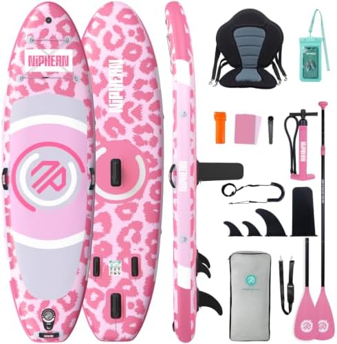 Niphean Stand up Paddling Board mit Sitz und Sup Board Zubehör | 320/305cm Stabiles Sup Board 200kg für 2 Personen, Robustes und Langlebiges Standup Paddle Board aufblasbar