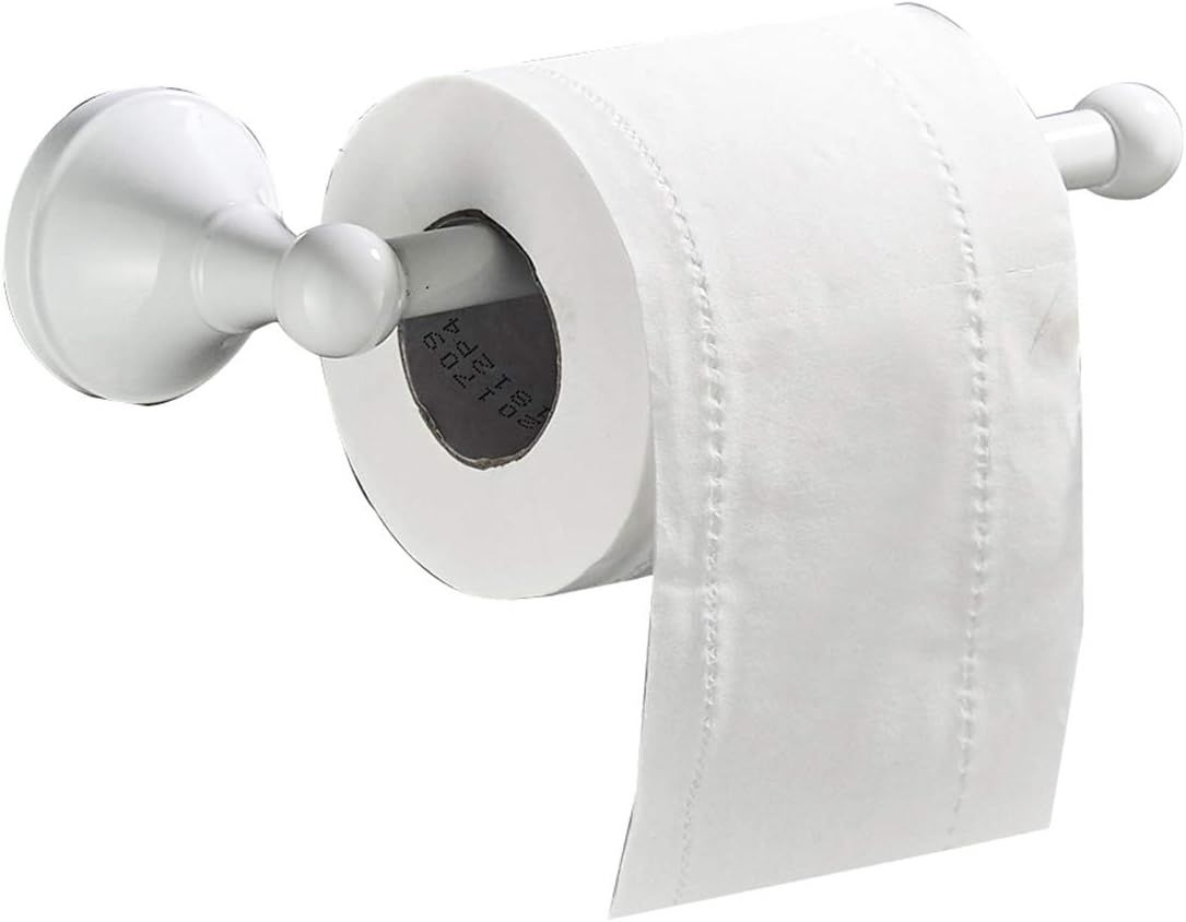 Flybath Toilet Roll Holder Without Cover Brass Bathroom Paper Tissue Bar Wall Mounted, 20 cm / 7.87 inches, White