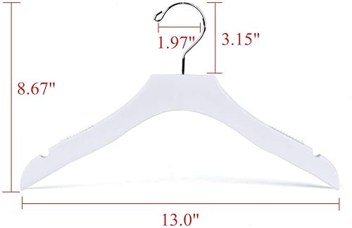 Miniatura 3 de Percha de madera blanca de calidad para niños, diseño de lujo, gancho giratorio cromado (10, 13 pulgadas)