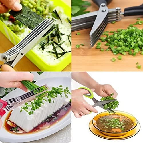 Tesoura para alimentos 5 Lâminas em inox p cortar legumes verduras horlaliças