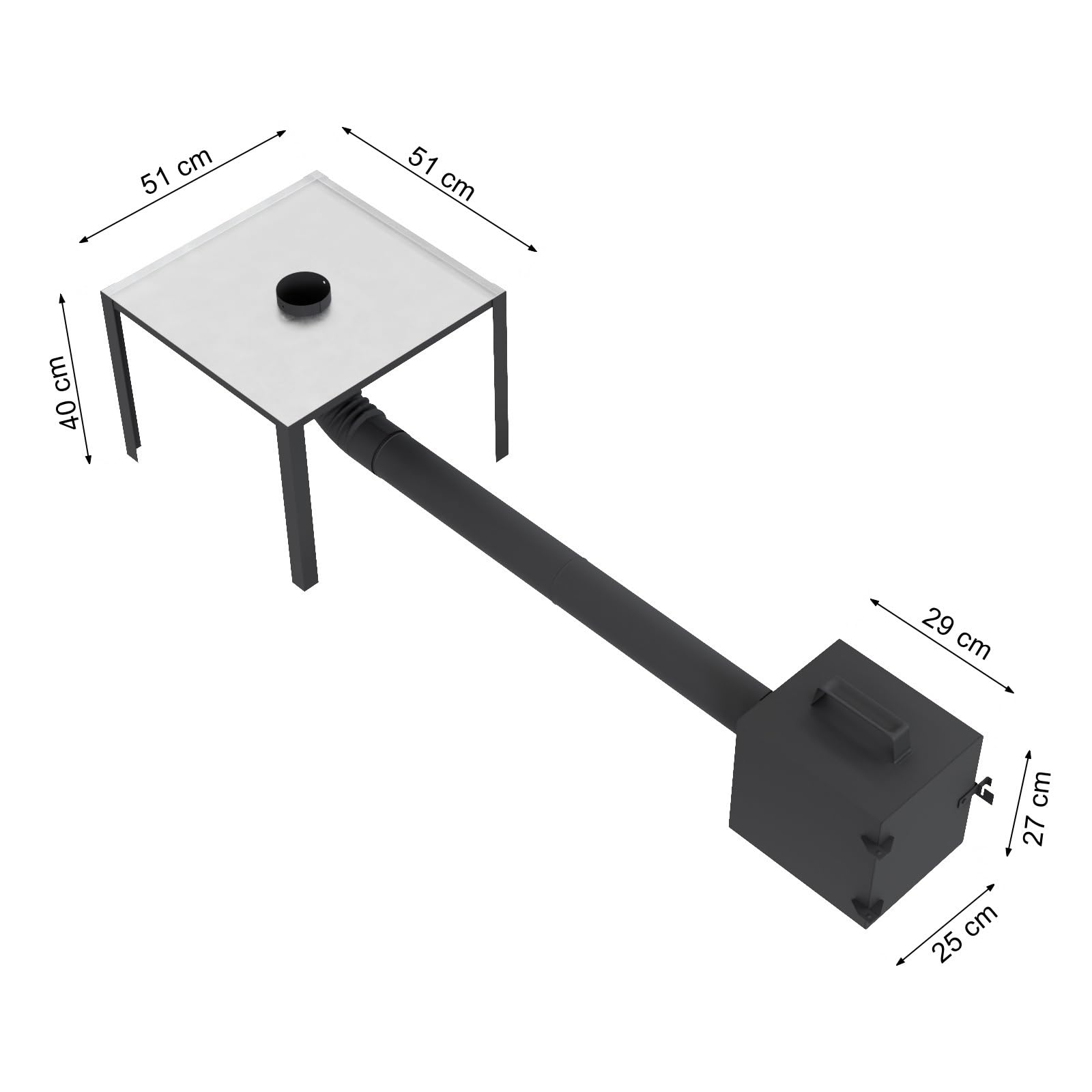 Zestaw wędzarni – zestaw wędzarni ogrodowych – czarny – stal – drewno – 13 kg – 51 x 40 x 25 cm