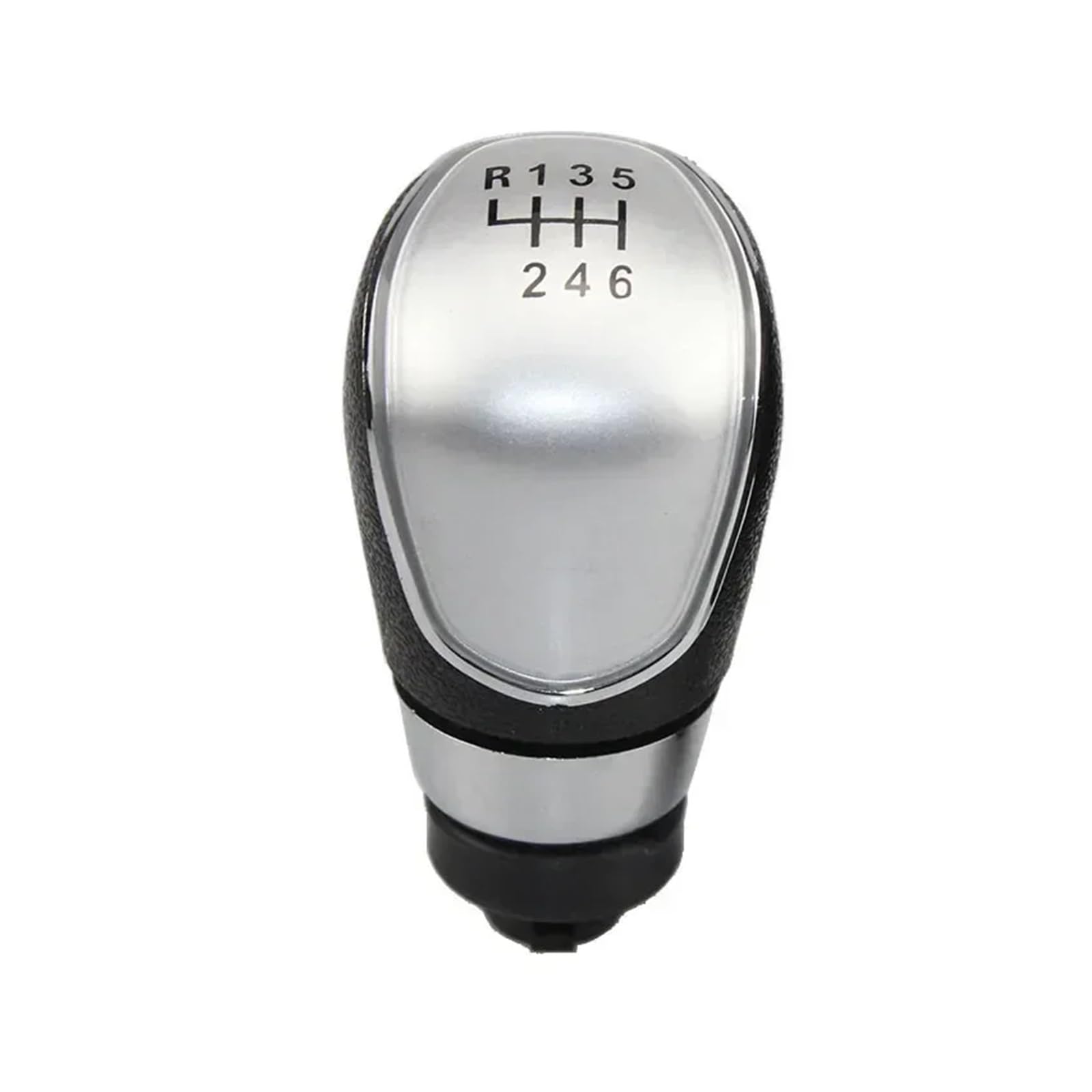 Ixcbitc 6 Speed Silver Shifter Lever Knob For Focus Mk2 Mk3 For Mondeo Mk4 For Fiesta Mk7 For Galaxy Mk3 For Kuga 2008-2013 Gear Shift Knob Stick 5/6 Speed Stick Gaiter Boot Cover(6 Speed Silver)