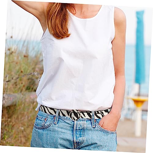 1pc Casual Round Buckle Waist Belt for Women Imitation Leather Zebra Print Design Stylish and Comfortable Waistband for Daily Wear Parties and Casual Occasions2