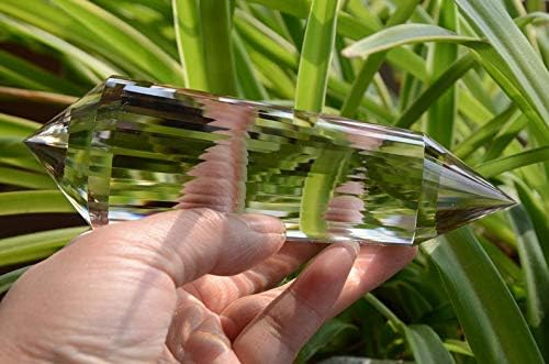 Miniatura 6 de Real Tibet Himalaya de alta altitud de cristal transparente de cuarzo 36 caras estilo Vogel Varita 4.64 pulgadas curación espiritual Reiki