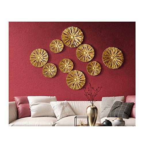 Mkkm Novelty Wall Hangings,Wall Decorations Simple And Modern Ancient Round Mural Wall Creative Living Room Background Wall Stereo Pendant (Color : Gold, Size : 30Cm) #TOP2