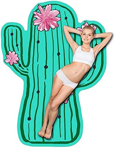 Ricdecor Cactus Beach Towel Blanket, Beach Towel Oversized, Funny Blanket Towel 67X47inch (Green_Cactus)