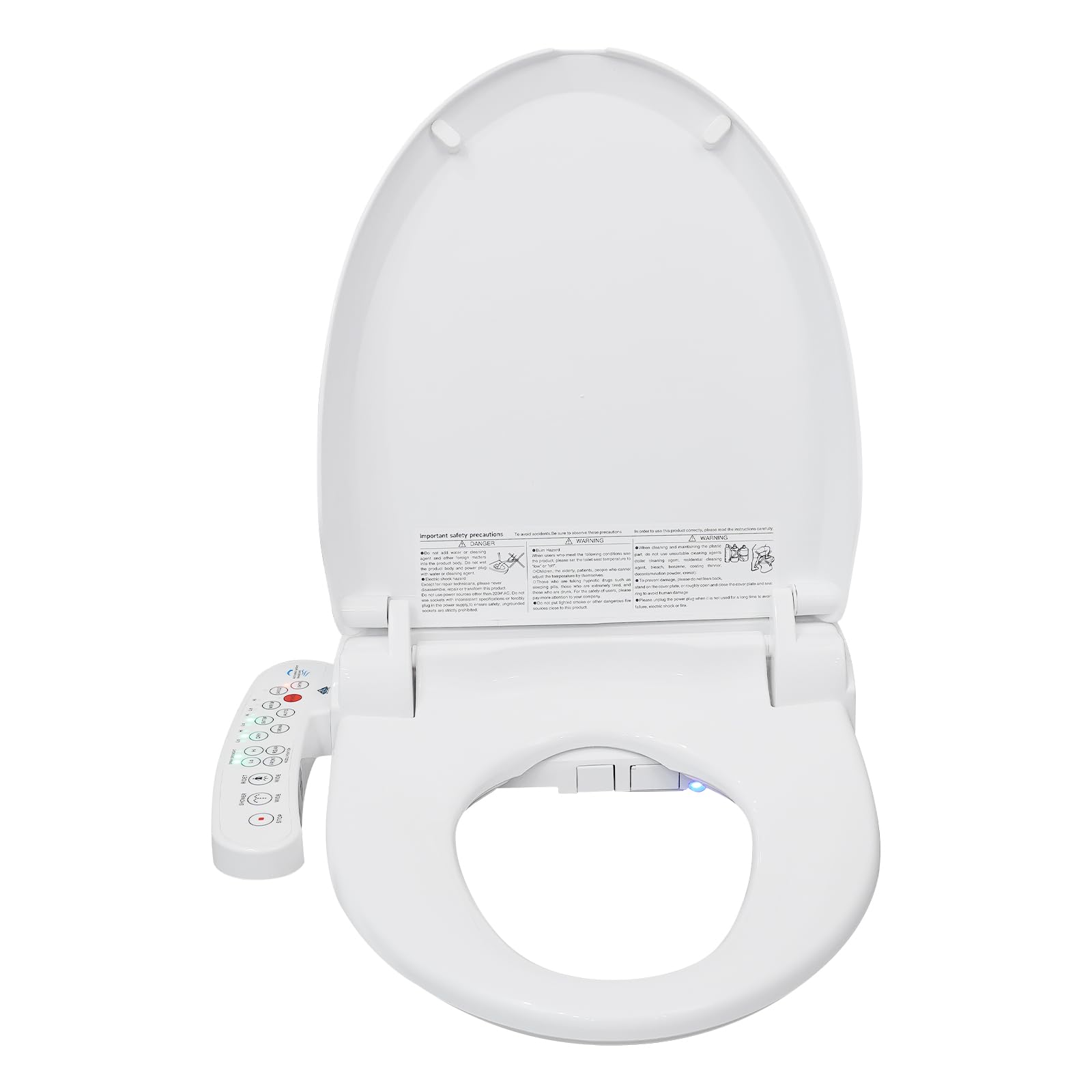 Inteligentna deska sedesowa elektryczna bidet, podgrzewana deska sedesowa z bocznym sterowaniem, regulowana dysza, spersonalizowana regulacja ciśnienia wody, ciepłe suszenie powietrzem