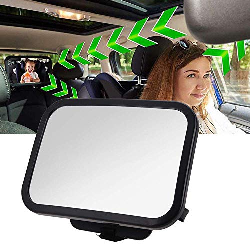 FXxswey Bébé Siège arrière miroir, 360 ° réglable arrière de voiture de miroir pour nouveau-nés et les jeunes enfants, Crash testé et certifié pour...