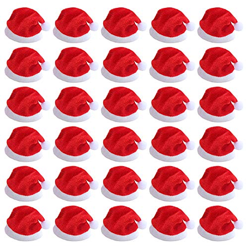 Jodsen Mini Weihnachtsmütze,30 Stück Weihnachtsmann Mütze für...