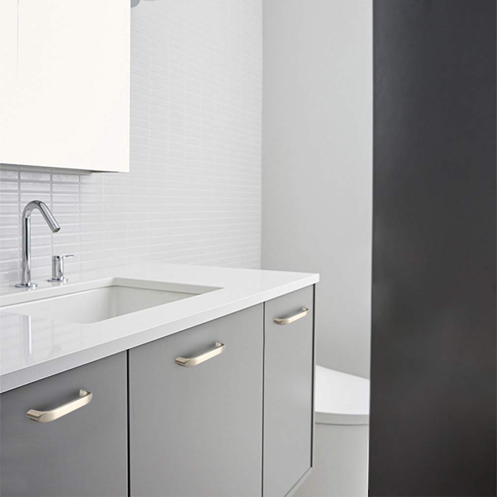Möbelgriffe und -knöpfe, 10 Stück, Kleiderschranktürgriff, Schubladengriff, Küchenschranktürgriff, Türknöpfe, Hardware, gebürstet (Nickel 96 mm) (Nickel 128 mm)