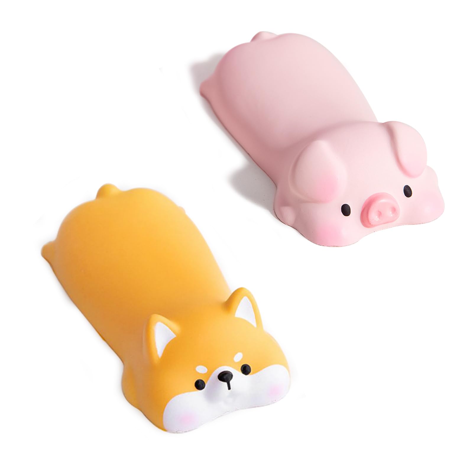 2Pcs Relief Pain Wrist Support Pig Mat Lightweight Ergonomic Soft Gel Mouse Pad Portable Cartoon Animal Wrist Rest for Computer Laptop Keyboard