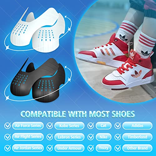 Shoe Crease Protector For Jordans Air Force 1 Dunk Low/High - Anti Crease Shoe Insert Guard For Sneakers - 2 Pairs Men Women Youth Kids Size S (3-7) - Black+White #TOP1
