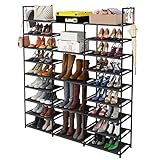 Kottwca Shoe Rack Organizer, Large Shoe Rack for Entryway Closet, Metal Shoe Shelf for Shoes and Boo