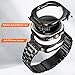 BAITEYOU Stainless Steel Bands with Case Compatible with Samsung Galaxy Watch Ultra 2/1 47mm (2025 2024), Rugged Protector Cover Metal Band for Galaxy Watch 7 8 Ultra for Men (Black)