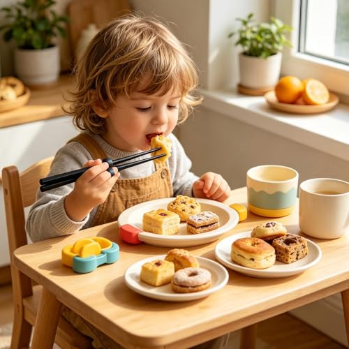 Palillos de aprendizaje para evitar caídas de comida con mango cómodo 5
