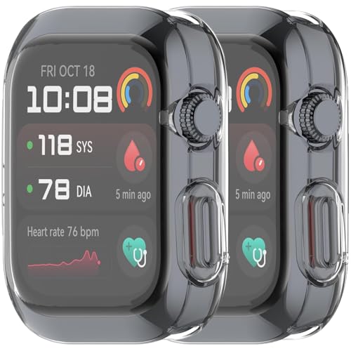 Yrzper Compatible with HUAWEI Watch D2 Screen Protector Case 2024, Soft TPU Plated All Around Scratch-Proof Screen Protector Case Cover for HUAWEI Watch D2 (2clear)