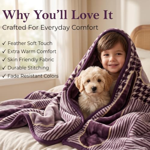 Image of HOMEKART Single Bed Plush Mink Blanket|Soft Velvet Fleece Blanket|Lightweight Yet Warm AC & Winter Blanket | Breathable, Cozy & Skin-Friendly for Home, Bedroom & Travel |56 x 80 Inches| Dusty Mauve