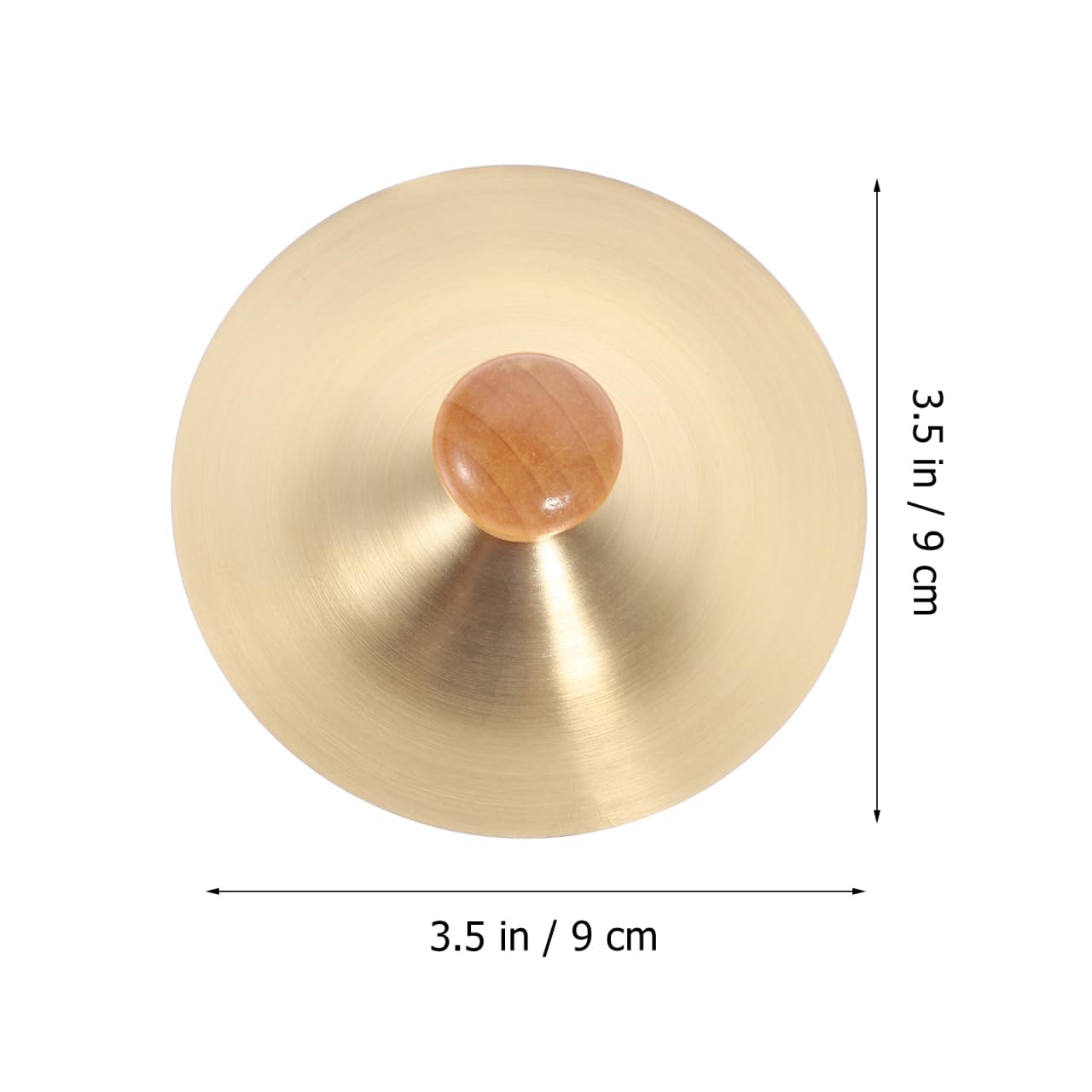 Vaguelly Finger Cymbals with Wooden Handles, 1 Pair Copper Band Cymbals, 9cm/3.5in Mini Marching Cymbals, Hand Cymbal Belly Dance, Orff Music Instrument for Child & Adult