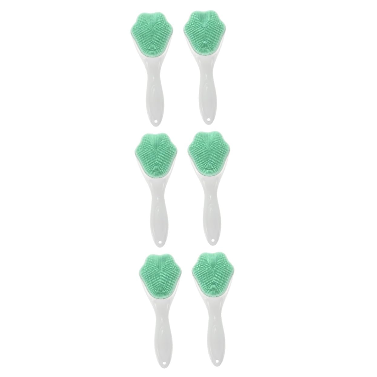 MAGICLULU 6 Piezas Cepillo facial de silicona mango cepillo de cara herramientas faciales para el cuidado de la piel limpieza limpiador de limpieza pata de gato