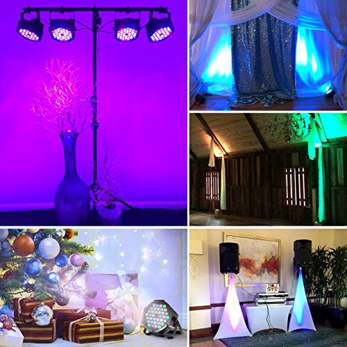 Lunsy Dj Lights, 36 Led Par Lights Stage Lights With Sound Activated Remote Control & Dmx Control, Stage Lighting Uplights For Wedding Club Music Show Christmas Holiday Party Lighting - 4 Pack #TOP5