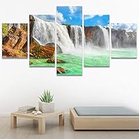 SIGNWIN 5 Panel Canvas Wall Art Modern Art Dramatic Farmhouse/Country Mountain Multicolor Nature Photography for Home Decorations Ready to Hang - 60