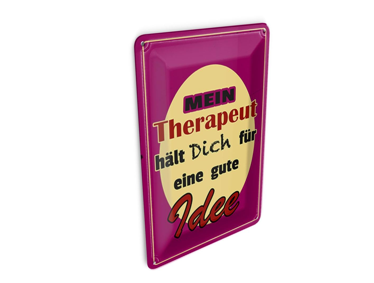 Femer Tin Postcard Saying 10 x 14 cm Therapeut hält dich für gute Decorative Sign