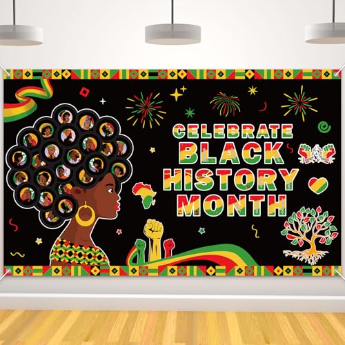 Black History Month Photo Booth Backdrop African American Famous People