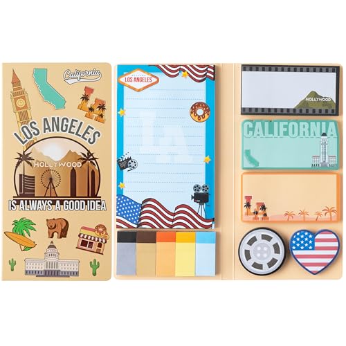 B1ykin Cute Sticky Notes Set - Los Angeles is Always A Good Idea Self-Stick Notes Pad, 550 Sheets...