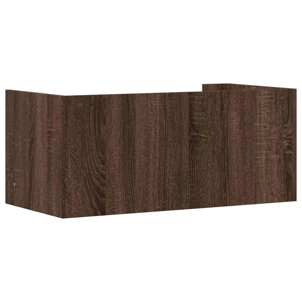 Regał ścienny o wyglądzie brązowego dębu z materiału drewnopochodnego 70,5 x 35 x 30,5 cm, regał wiszący, półka ścienna z drążkiem wiszącym do salonu, sypialni, kuchni i korytarza