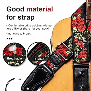 LEKATO LGS-6 Sangle de Guitare Sangle de Guitare Acoustique Electrique Ceinture de Guitare avec 6 médiators Motif de… - Les Beatles, Paul McCartney, John Lennon, RIngo Starr, George Harrison LEKATO LGS-6 Sangle de Guitare Sangle de Guitare Acoustique Electrique Ceinture de Guitare avec 6 médiators Motif de… – Image 2