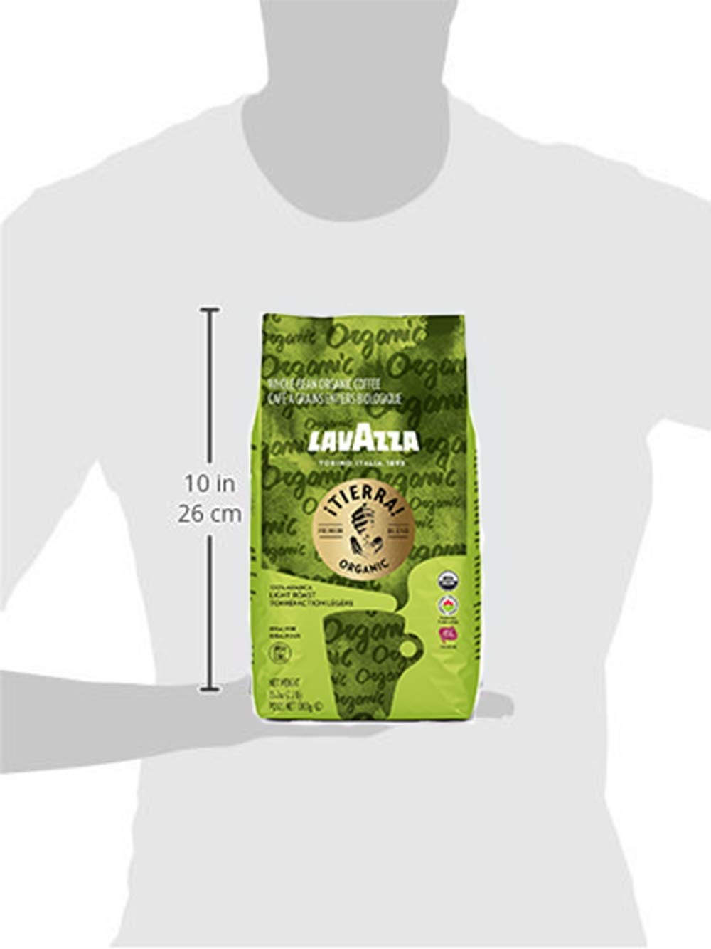 Lavazza Organic ¡Tierra! Whole Bean Coffee Blend, Light Roast, 2.2 Pound (packaging may vary