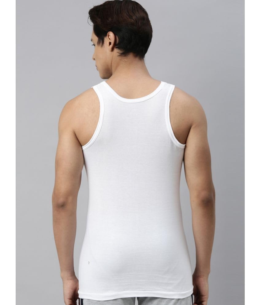 Image of INNERO Men's Vest | Cotton Sleevless Round Neck Vest, Baniyan, Ganji, Undershirt (White)