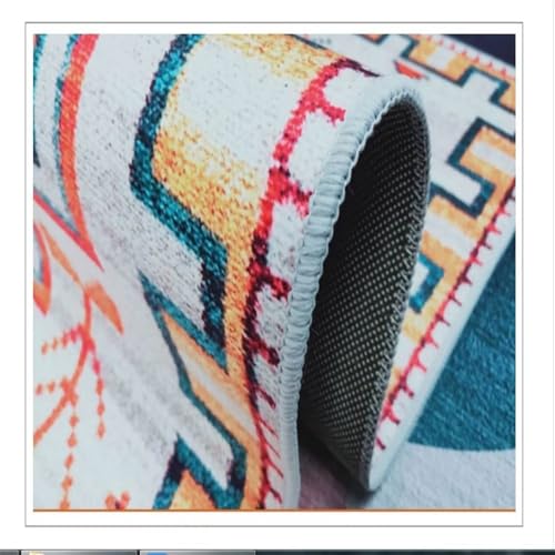Tapis de sol pour bébé 80x120 lavable et design courbe or noir pour salon - 8