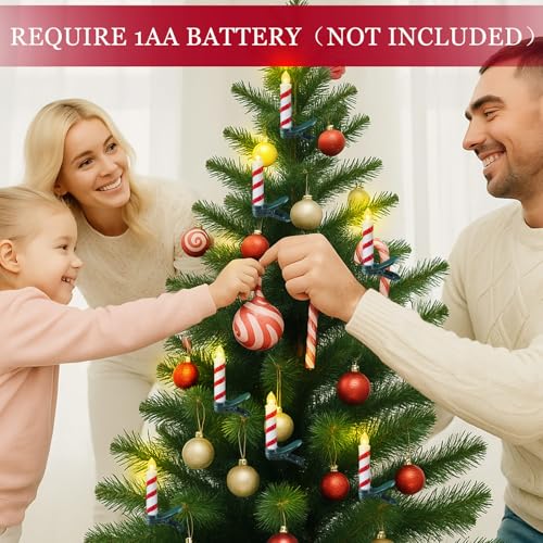Velas LED sin llama árbol de Navidad con clips ajustables que no dañan ramas 7