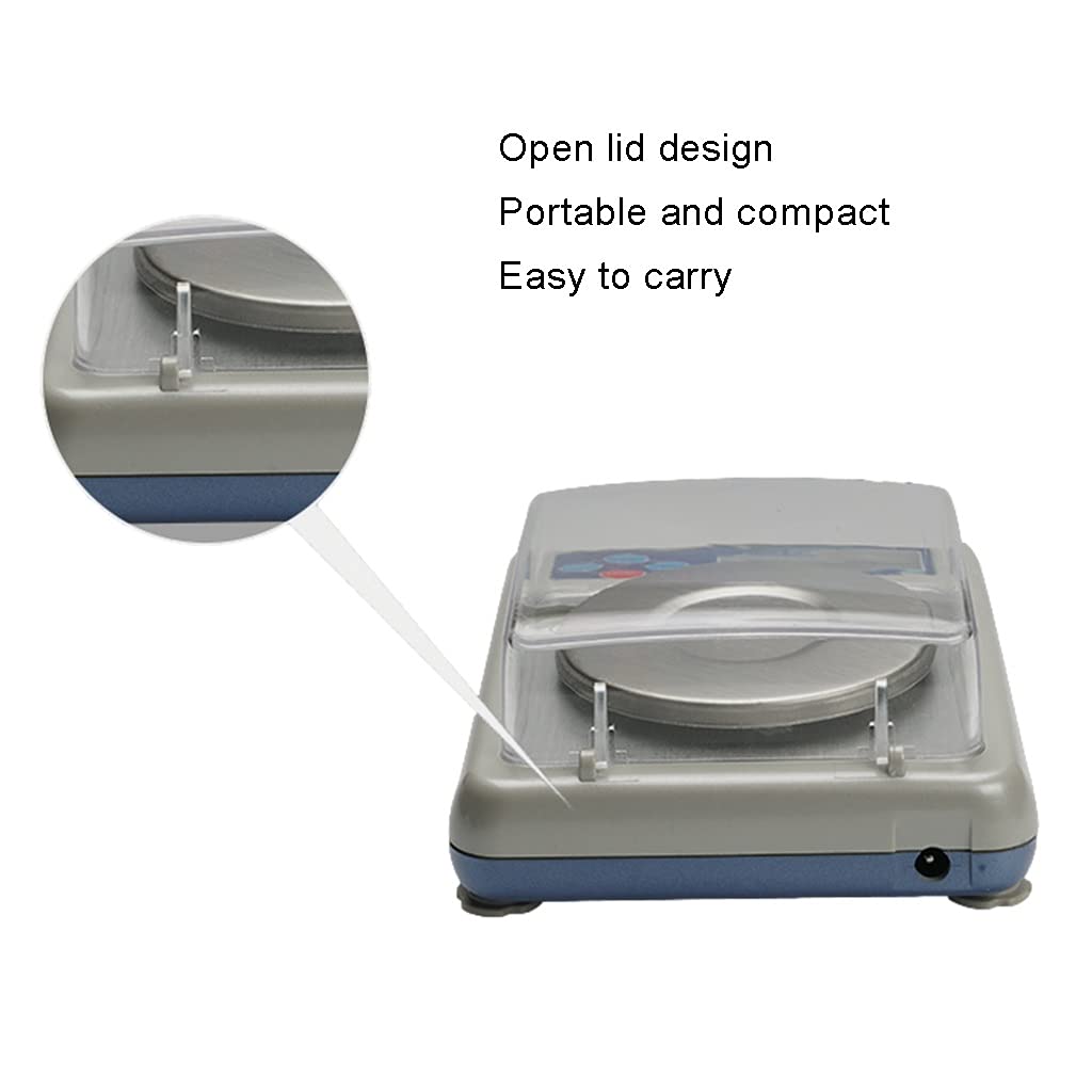 Bilancia Digitale Portatile Ad Alta Precisione con Paravento Bilancia Analitica Bilancia da Laboratorio Bilancia da Cucina per Gioielli Peso di Calibrazione,300G/0.01G