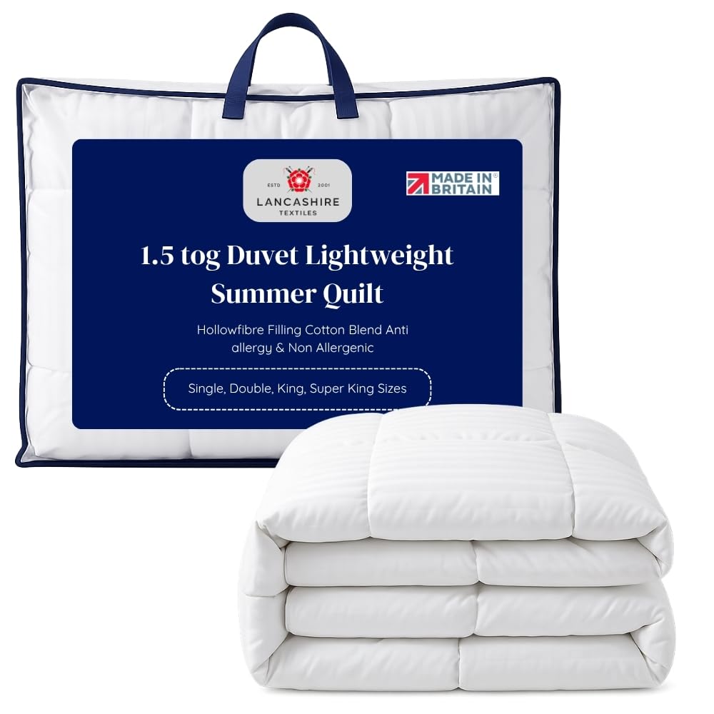 Lancashire Textiles (Single) 1.5 Tog Comfort Soft Summer Duvet White