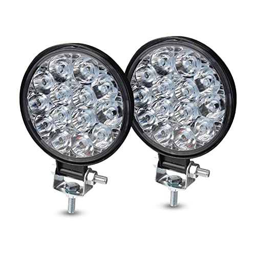 KVKAPLNNTR 2pcs 48w Luz de Trabajo de 30 Grados LED Coche Spot Light Beam Cuadrado Lámpara Fuera de la Carretera Iluminación de Niebla Exterior for Jeep Boat/SUV/Camión Luz de Trabajo(42W)