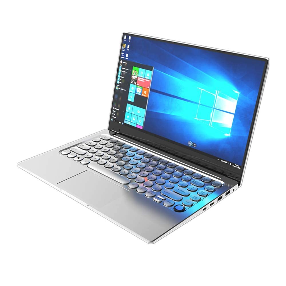 TOPOSH PC Notebook Laptop 14 inch Windows 10 Computer 8GB RAM+128 GB SSD Celeron 3855U（Up to1.8 Ghz with Fingerprint Unlock 3 Brightness Backlit Keyboard Metal Housing-Silver
