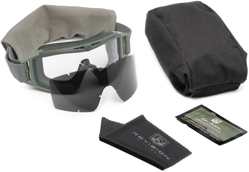 Revision Desert Locust Fan Goggles, Green - Essential Kit w/ 2 Lenses 4-0309-0250