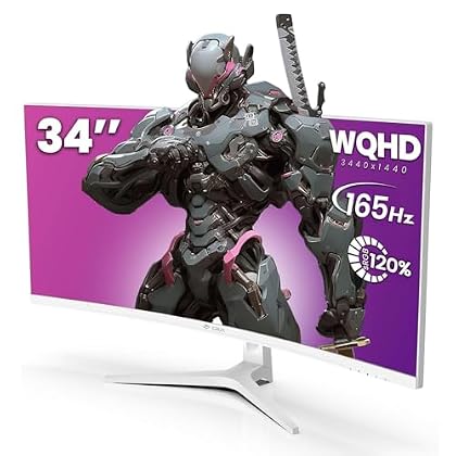 CRUA 34" UWQHD 165Hz White Curved Gaming Monitor CRUA 34" UWQHD 165Hz White Curved Gaming Monitor