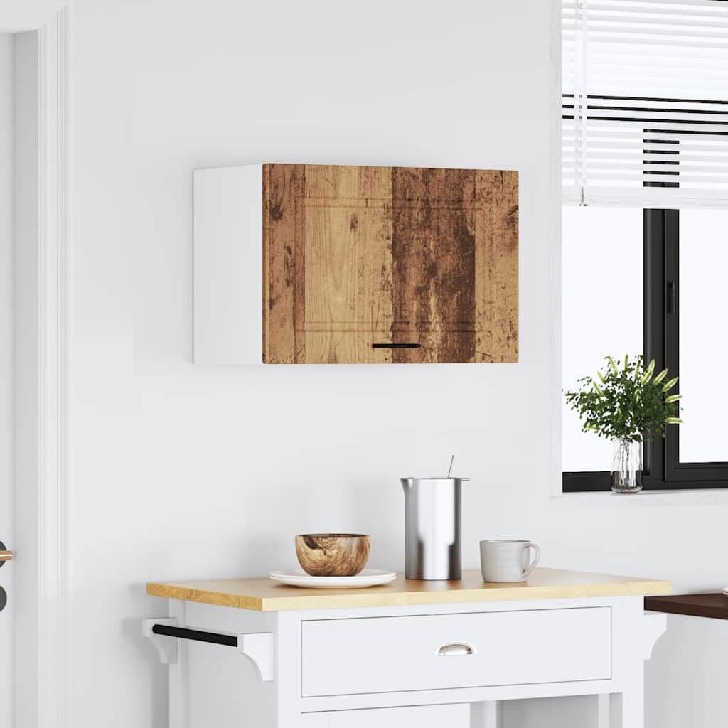Küchen-Hängeschrank Porto Altholz-Optik Holzwerkstoff 60x31x40 cm mit viel Stauraum und Tür, Robustes Material, ideal für Küche, Esszimmer, Vorratsschrank und Organizer